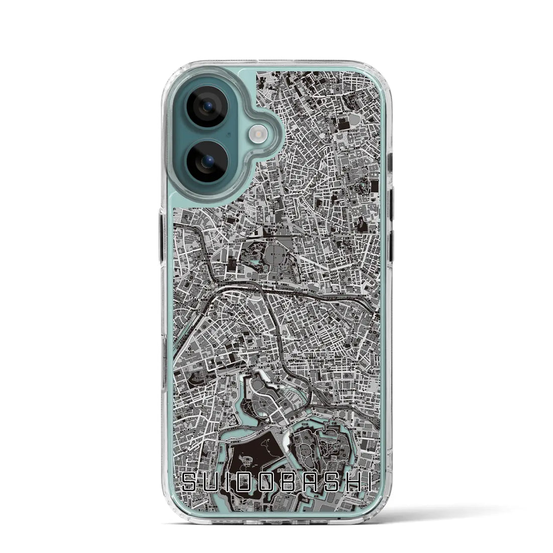 【水道橋(東京都)】地図柄iPhoneケース(MagSafeタイプ)モノトーン・iPhone 16 Pro 用