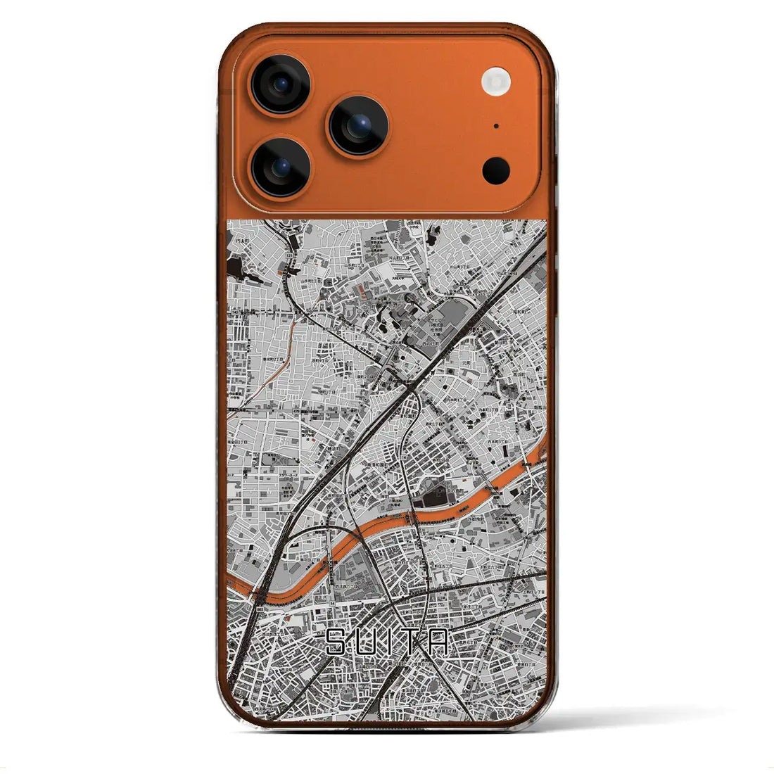 【吹田（大阪府）】地図柄iPhoneケース（クリアタイプ）