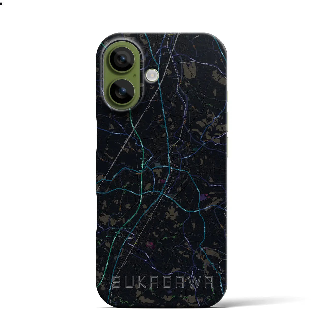 【須賀川（福島県）】地図柄iPhoneケース（バックカバータイプ）