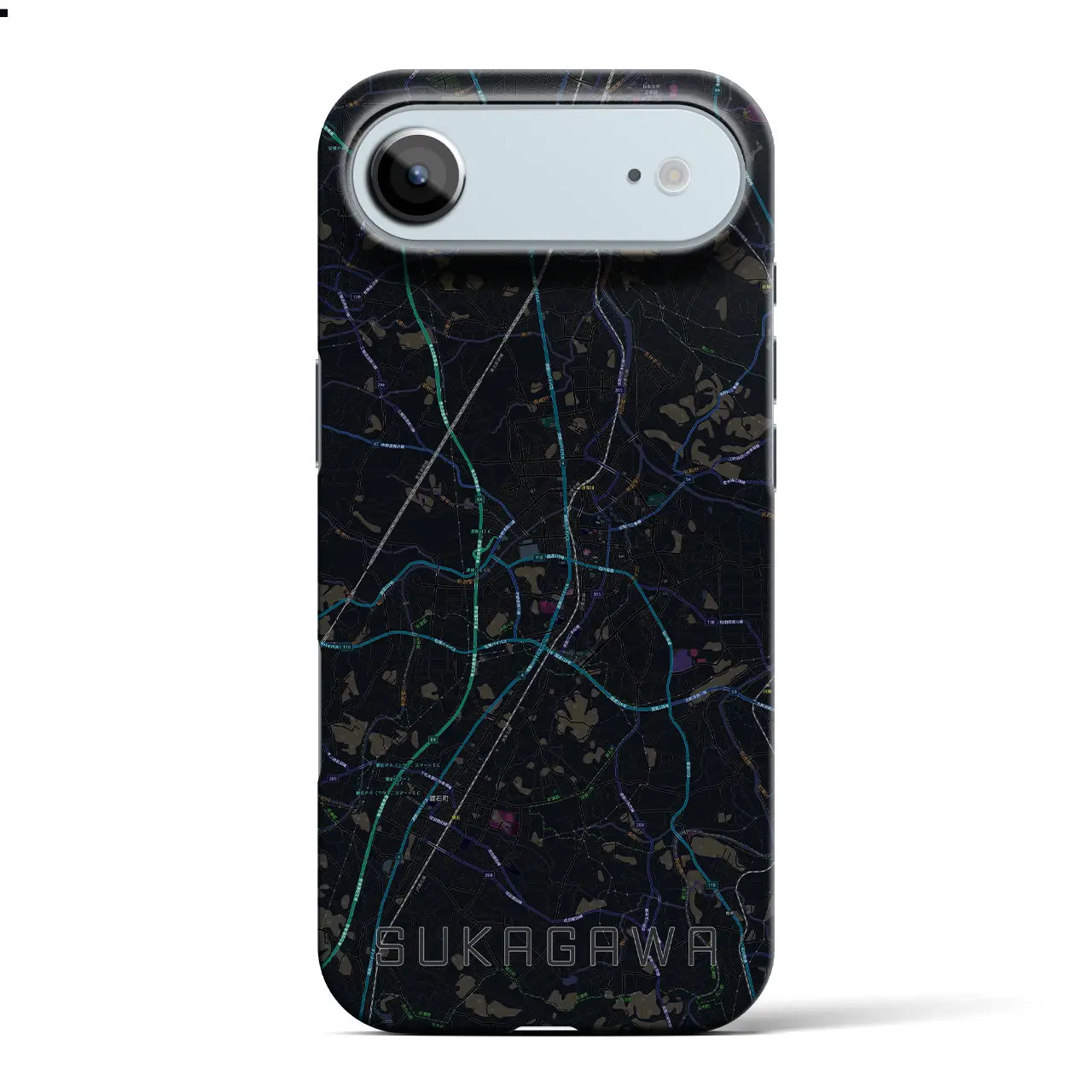 【須賀川（福島県）】地図柄iPhoneケース（バックカバータイプ）