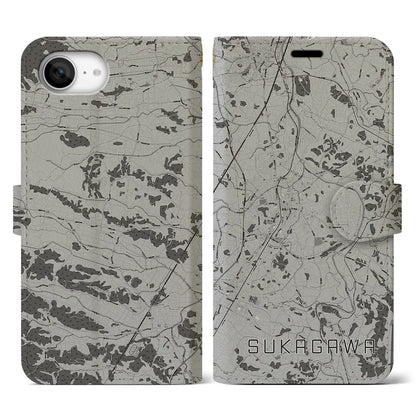 【須賀川（福島県）】地図柄iPhoneケース（手帳タイプ）