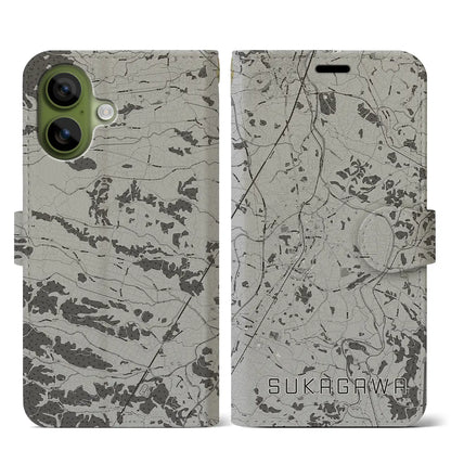 【須賀川（福島県）】地図柄iPhoneケース（手帳タイプ）