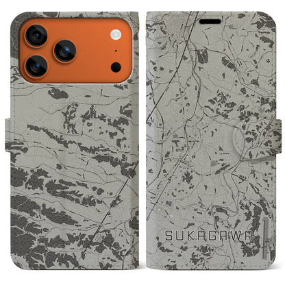 【須賀川（福島県）】地図柄iPhoneケース（手帳タイプ）