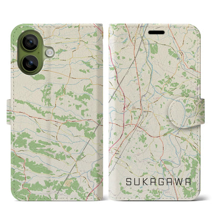 【須賀川（福島県）】地図柄iPhoneケース（手帳タイプ）