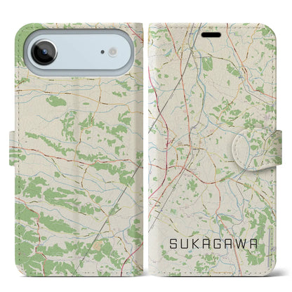 【須賀川（福島県）】地図柄iPhoneケース（手帳タイプ）