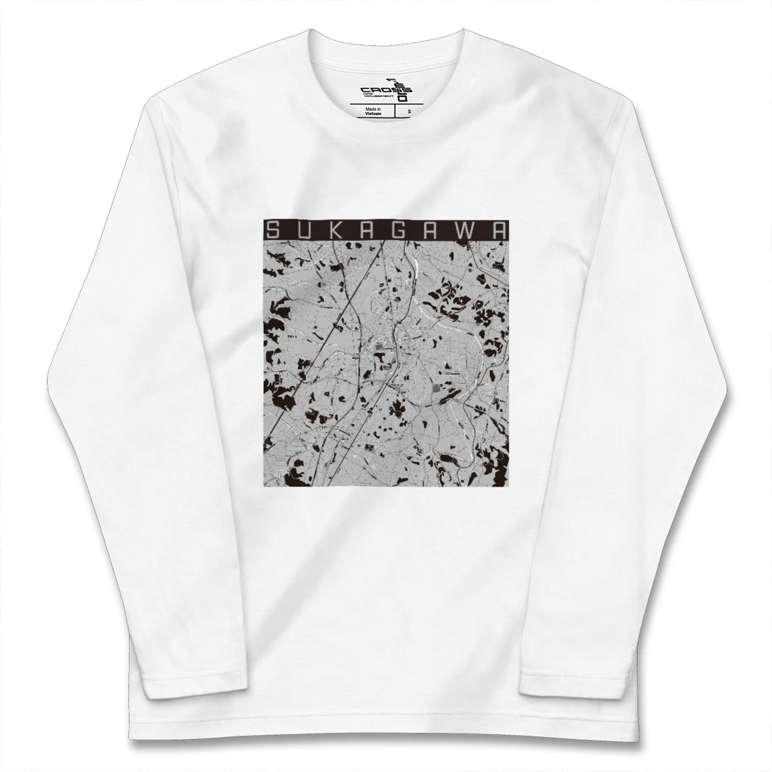 【須賀川(福島県)】地図柄ロングスリーブTシャツ