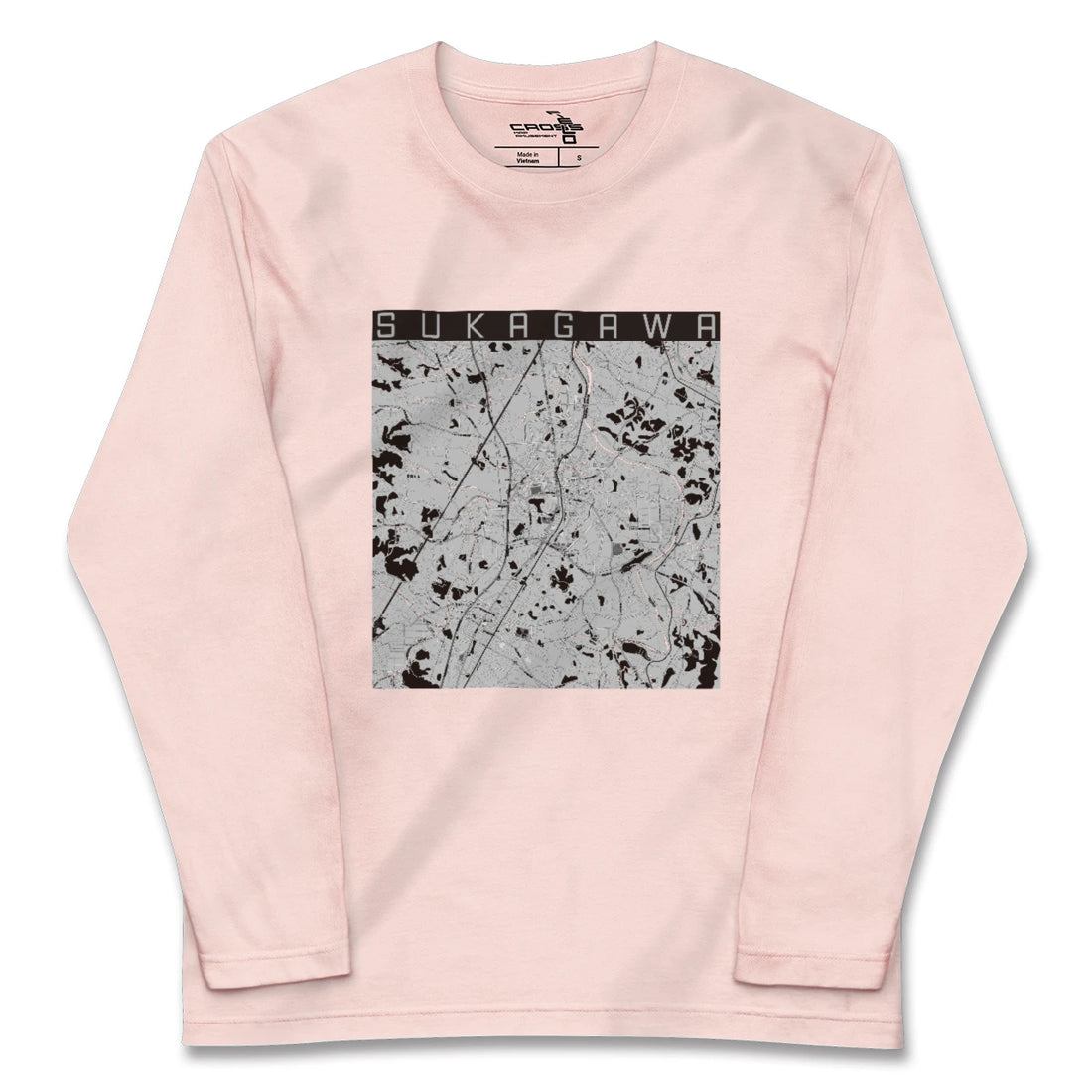 【須賀川（福島県）】地図柄ロングスリーブTシャツ