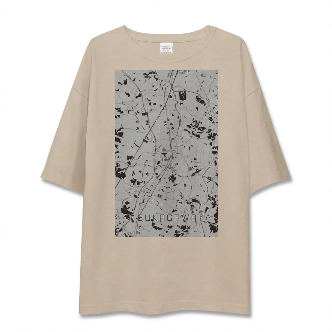 【須賀川（福島県）】地図柄ビッグシルエットTシャツ