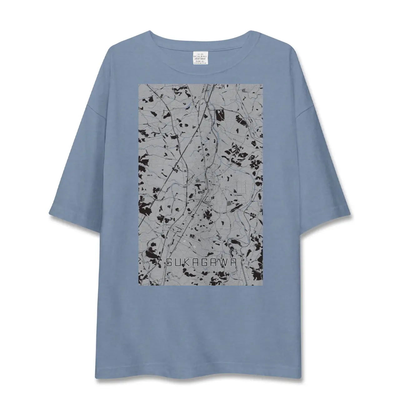 【須賀川（福島県）】地図柄ビッグシルエットTシャツ