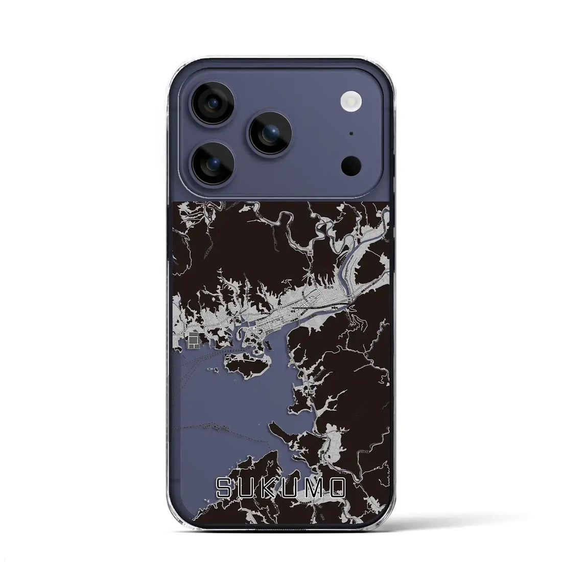 【宿毛(高知県)】地図柄iPhoneケース(クリアタイプ)モノトーン・iPhone 17 Pro Max 用