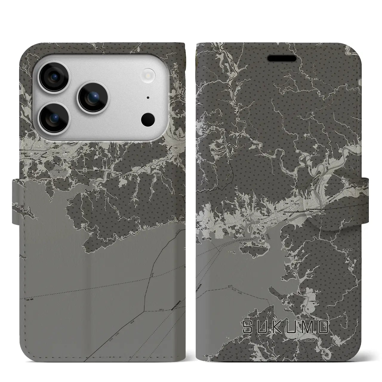 【宿毛（高知県）】地図柄iPhoneケース（手帳タイプ）