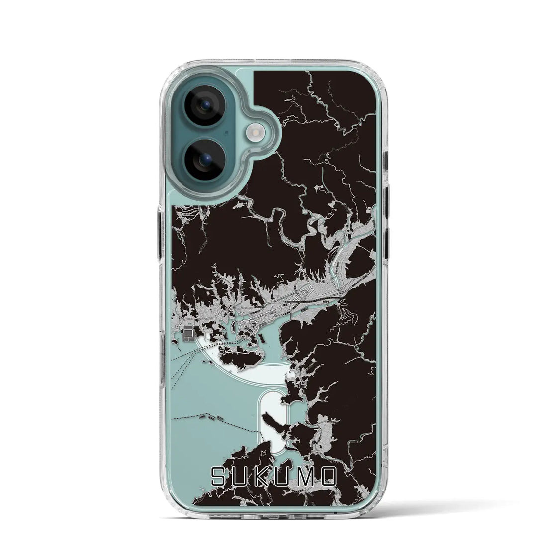 【宿毛（高知県）】地図柄iPhoneケース（MagSafeタイプ）モノトーン・iPhone 16 Pro 用