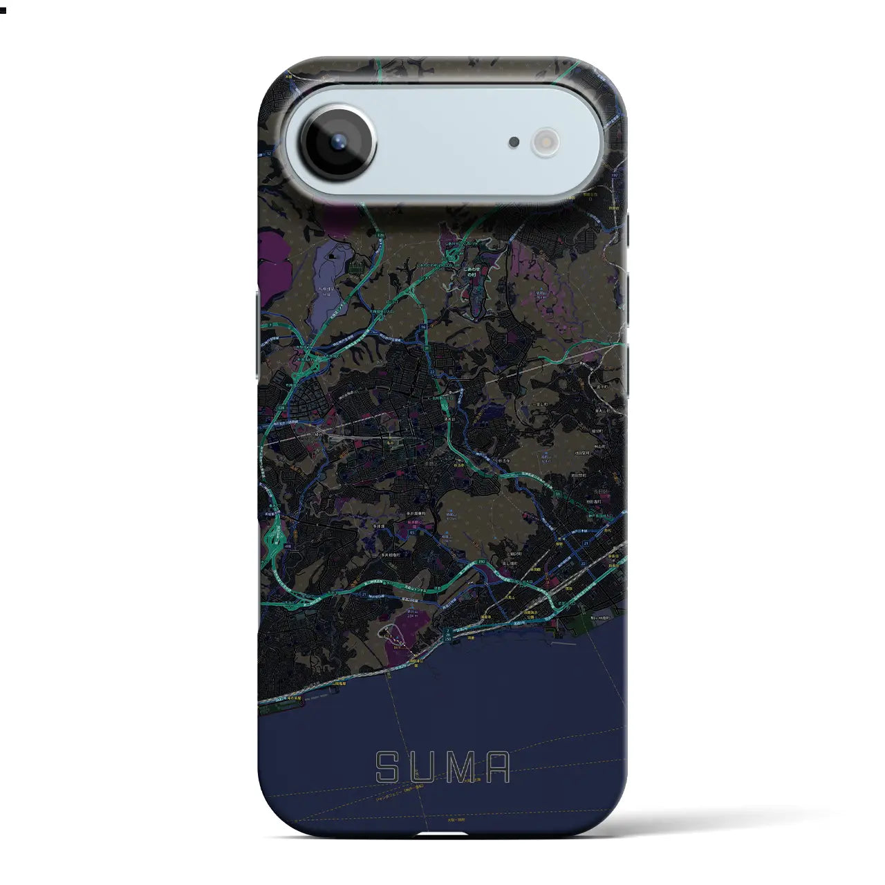 【須磨（兵庫県）】地図柄iPhoneケース（バックカバータイプ）