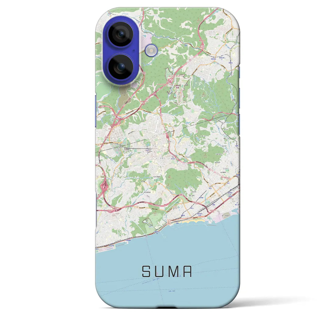 【須磨(兵庫県)】地図柄iPhoneケース(バックカバータイプ)ナチュラル・iPhone 16 Pro Max 用