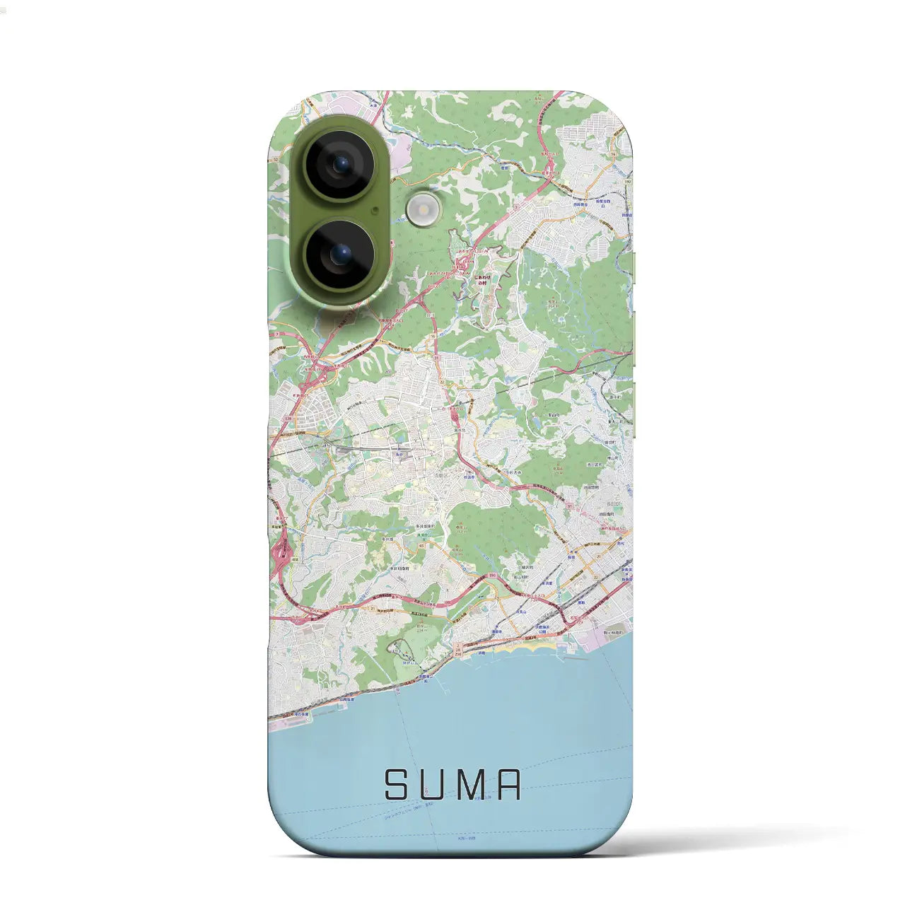 【須磨（兵庫県）】地図柄iPhoneケース（バックカバータイプ）