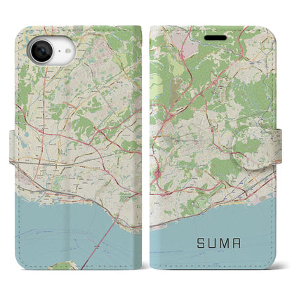 【須磨（兵庫県）】地図柄iPhoneケース（手帳タイプ）