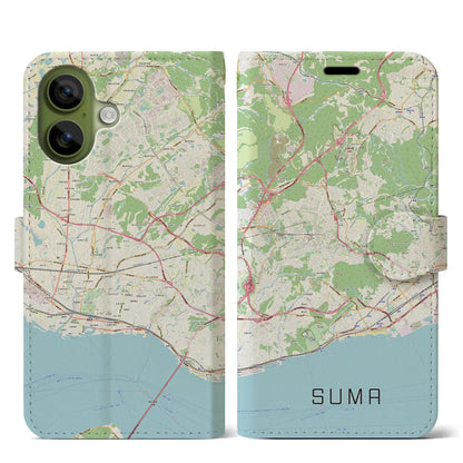 【須磨（兵庫県）】地図柄iPhoneケース（手帳タイプ）