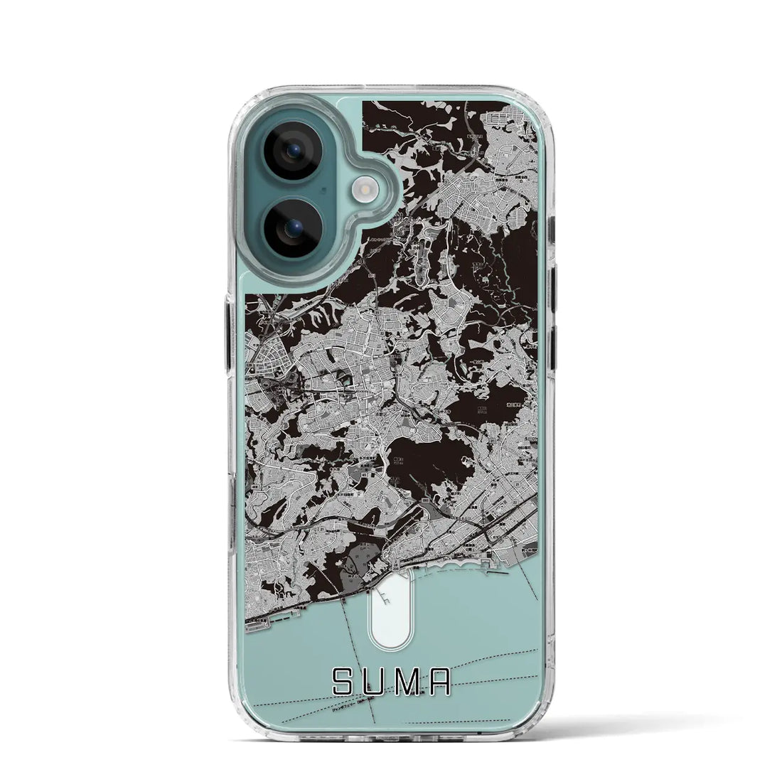 【須磨(兵庫県)】地図柄iPhoneケース(MagSafeタイプ)モノトーン・iPhone 16 Pro 用