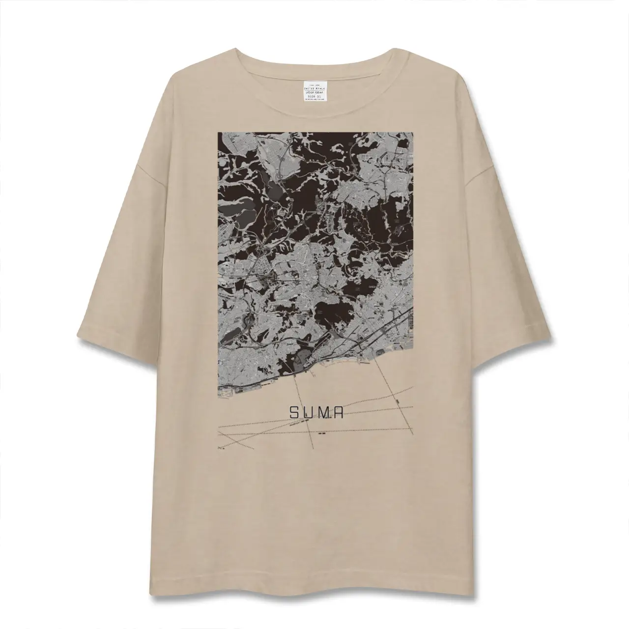 【須磨（兵庫県）】地図柄ビッグシルエットTシャツ