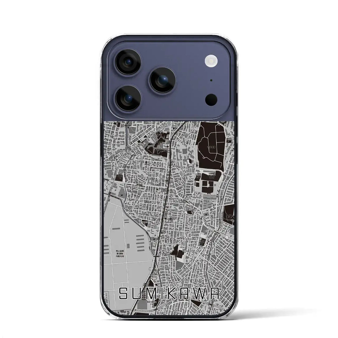 【澄川（北海道）】地図柄iPhoneケース（クリアタイプ）モノトーン・iPhone 17 Pro Max 用
