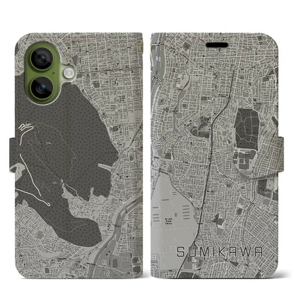 【澄川（北海道）】地図柄iPhoneケース（手帳タイプ）