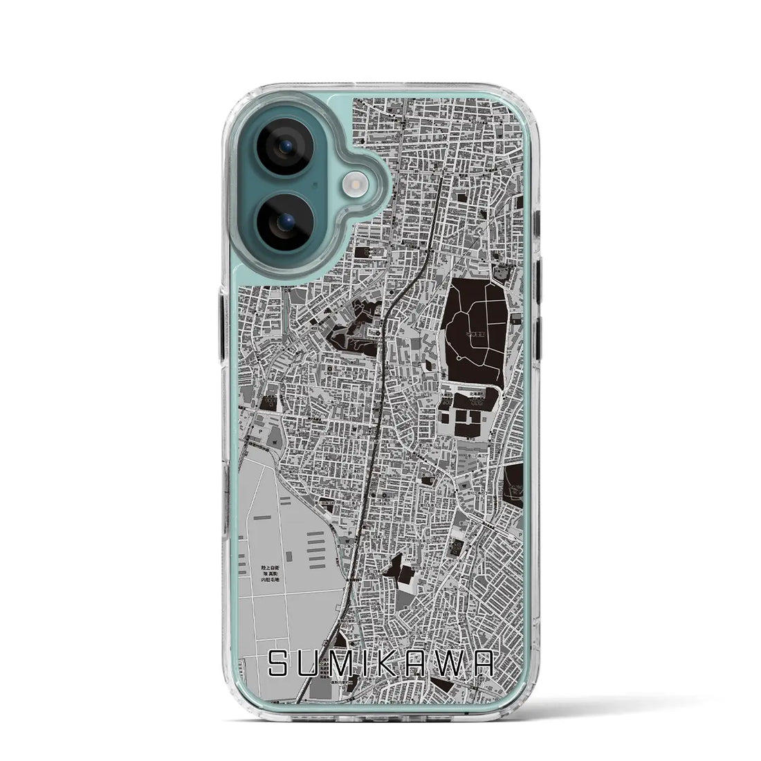 【澄川（北海道）】地図柄iPhoneケース（MagSafeタイプ）モノトーン・iPhone 16 Pro 用