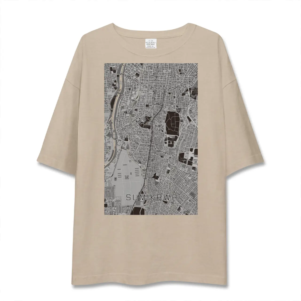 【澄川（北海道）】地図柄ビッグシルエットTシャツ