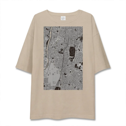 【澄川（北海道）】地図柄ビッグシルエットTシャツ