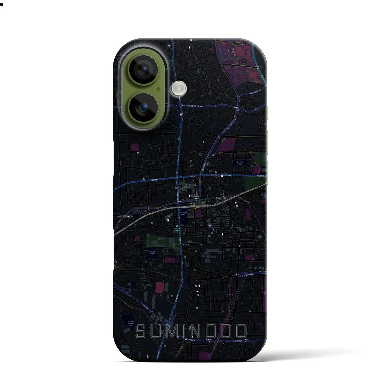 【住道（大阪府）】地図柄iPhoneケース（バックカバータイプ）