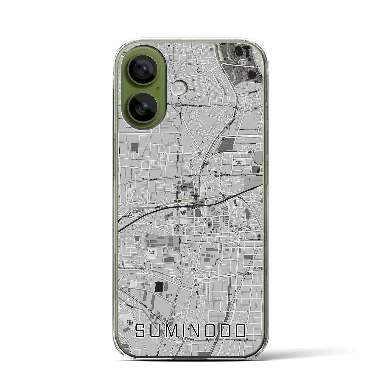 【住道（大阪府）】地図柄iPhoneケース（クリアタイプ）