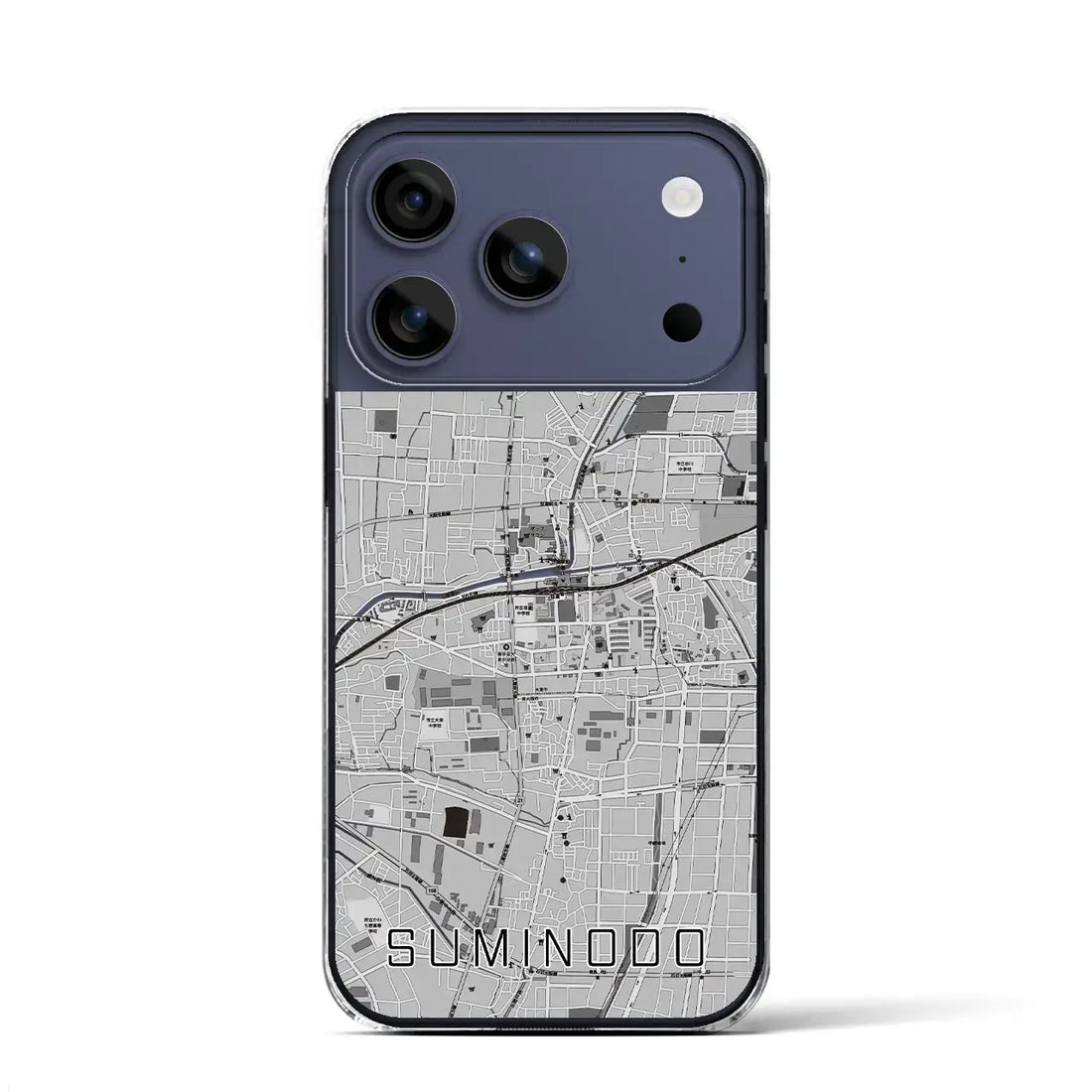 【住道（大阪府）】地図柄iPhoneケース（クリアタイプ）