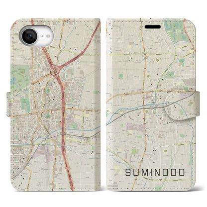 【住道（大阪府）】地図柄iPhoneケース（手帳タイプ）