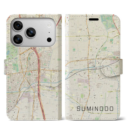 【住道（大阪府）】地図柄iPhoneケース（手帳タイプ）