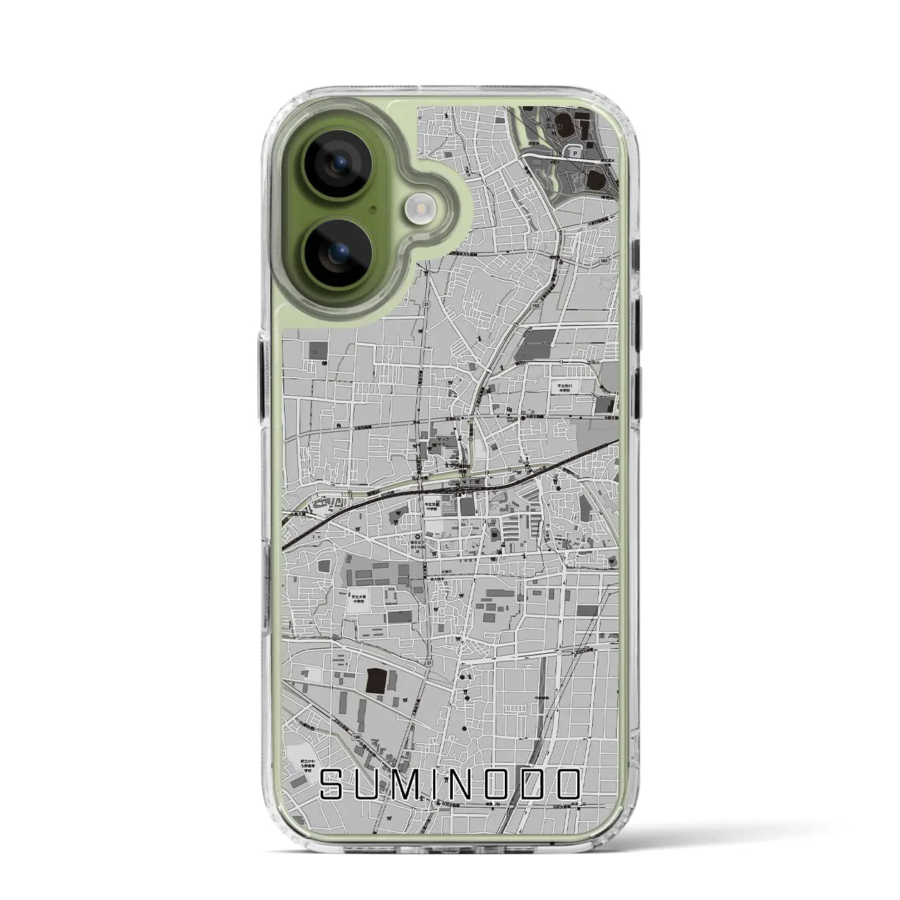 【住道（大阪府）】地図柄iPhoneケース（MagSafeタイプ）