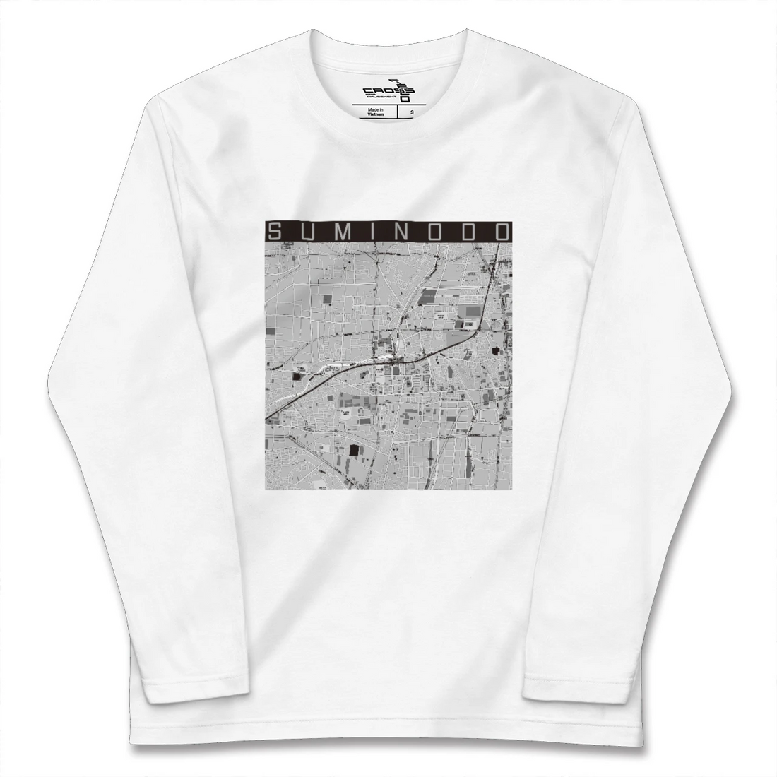 【住道(大阪府)】地図柄ロングスリーブTシャツ