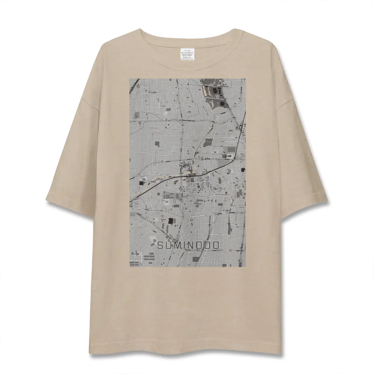 【住道（大阪府）】地図柄ビッグシルエットTシャツ