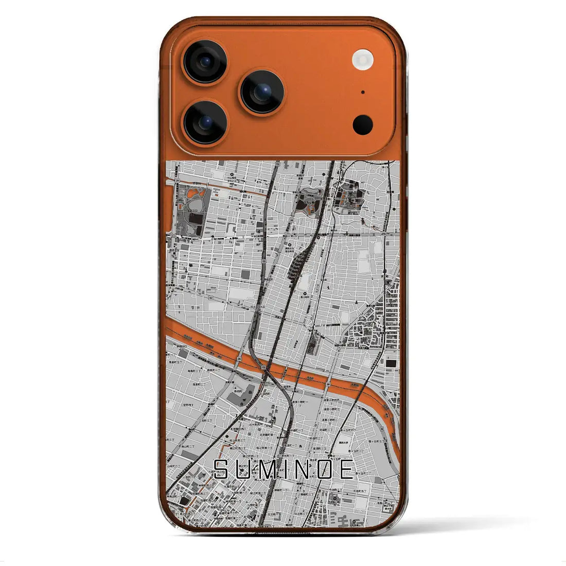 【住之江（大阪府）】地図柄iPhoneケース（クリアタイプ）
