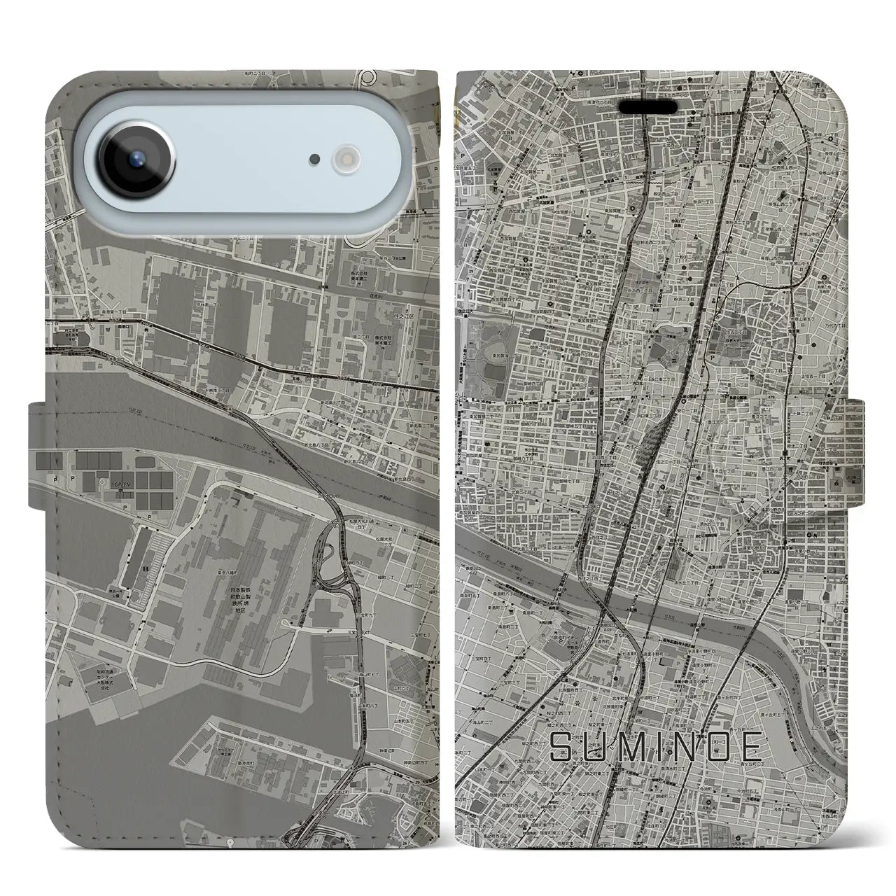 【住之江（大阪府）】地図柄iPhoneケース（手帳タイプ）