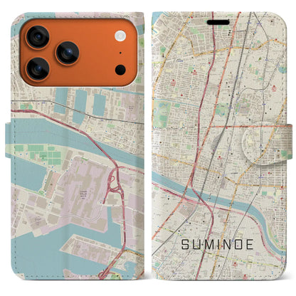 【住之江（大阪府）】地図柄iPhoneケース（手帳タイプ）