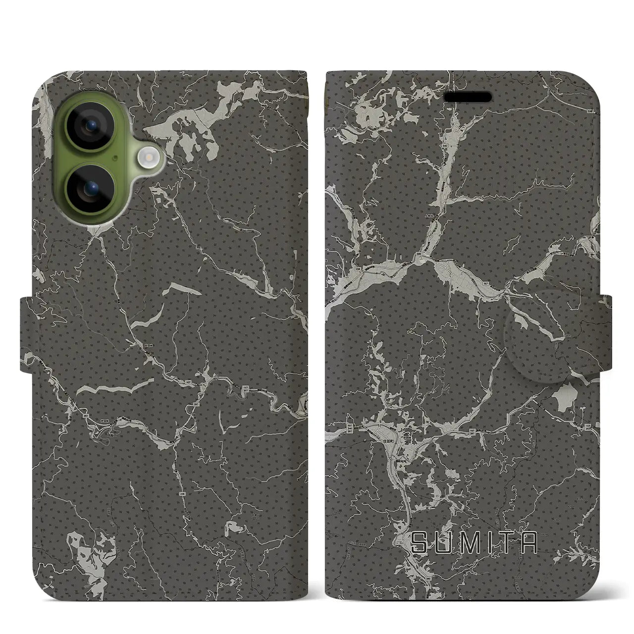 【住田（岩手県）】地図柄iPhoneケース（手帳タイプ）