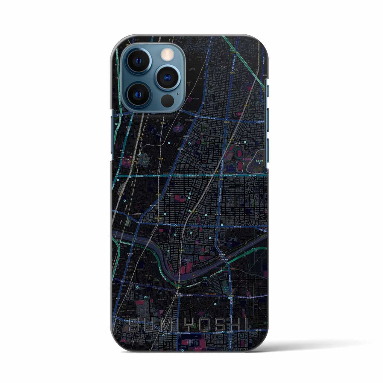 【住吉（大阪府）】地図柄iPhoneケース（バックカバータイプ）