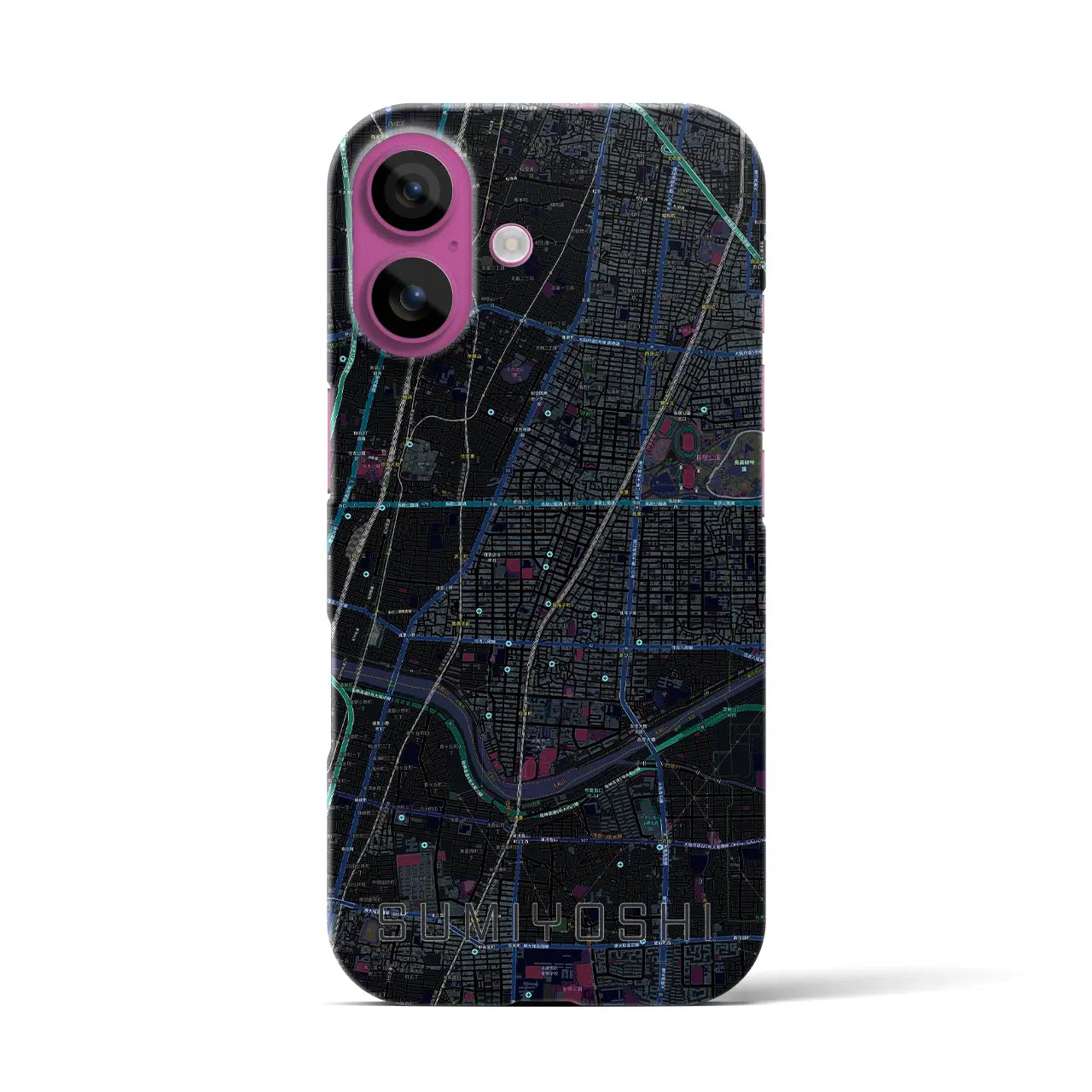 【住吉（大阪府）】地図柄iPhoneケース（バックカバータイプ）