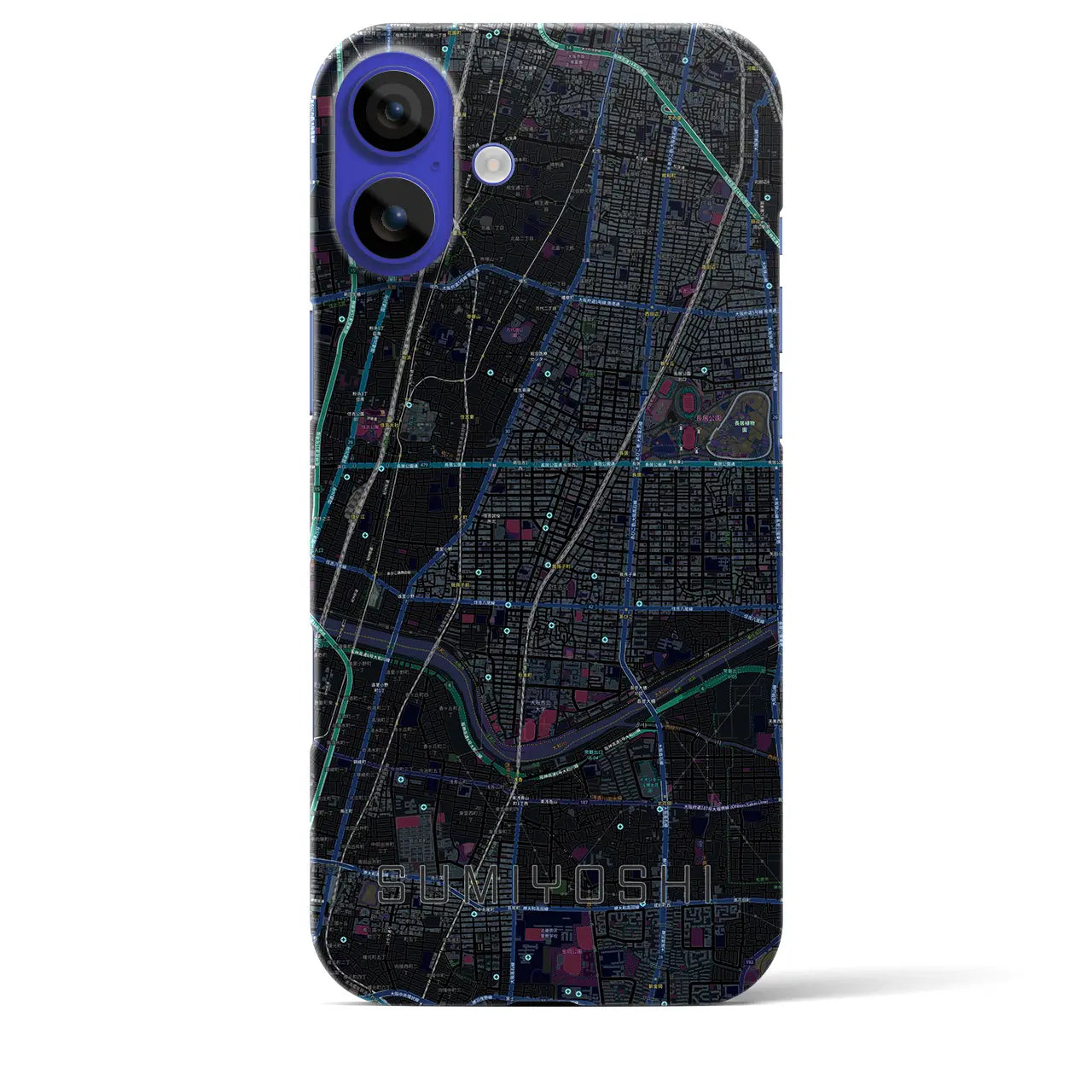 【住吉（大阪府）】地図柄iPhoneケース（バックカバータイプ）