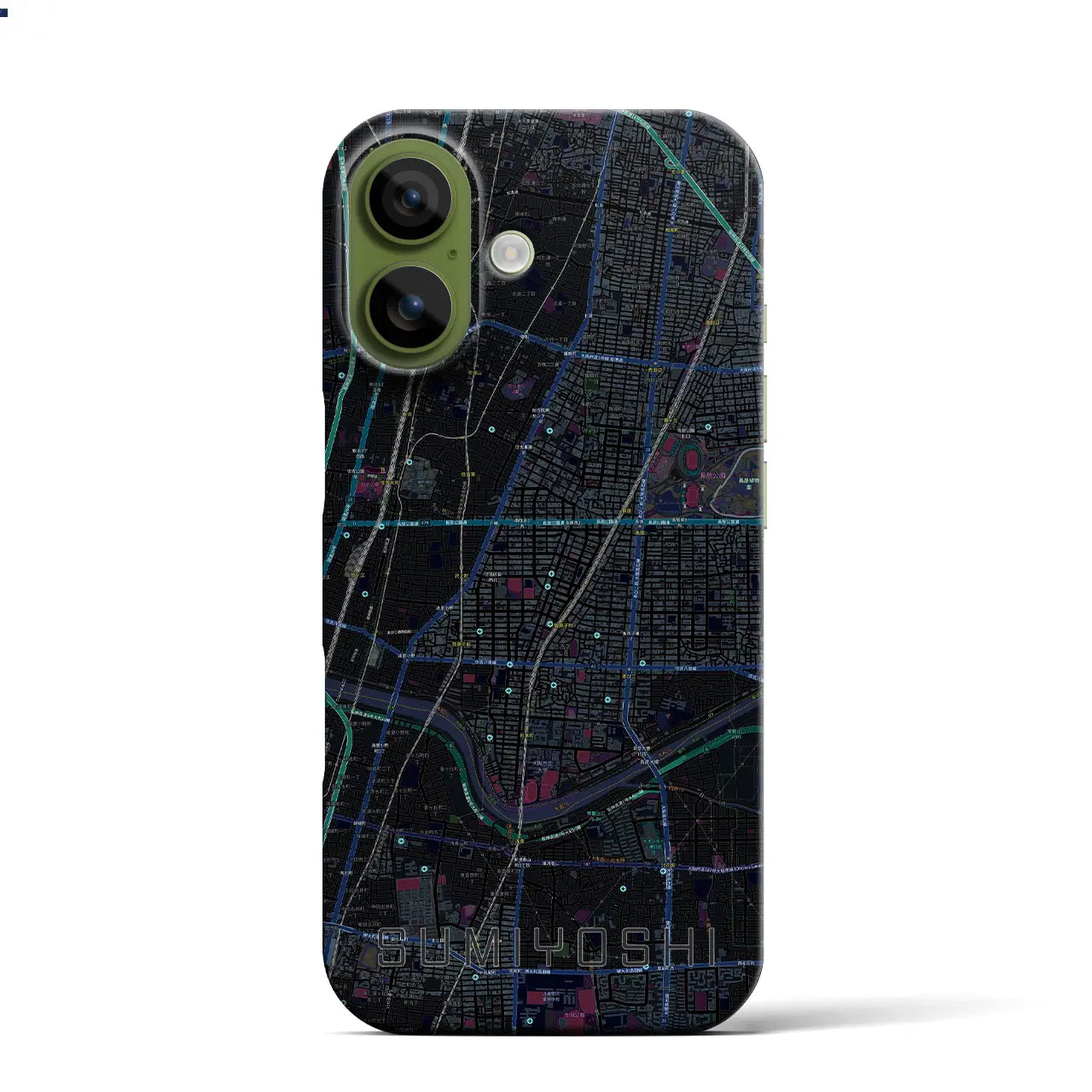 【住吉（大阪府）】地図柄iPhoneケース（バックカバータイプ）