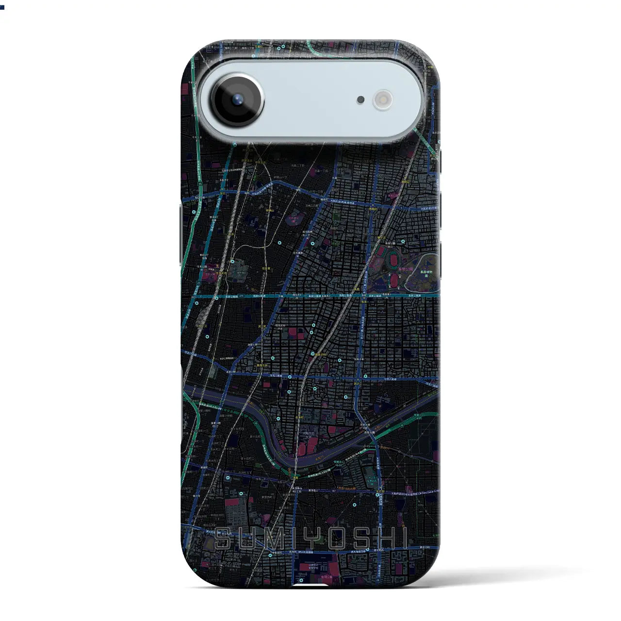 【住吉（大阪府）】地図柄iPhoneケース（バックカバータイプ）