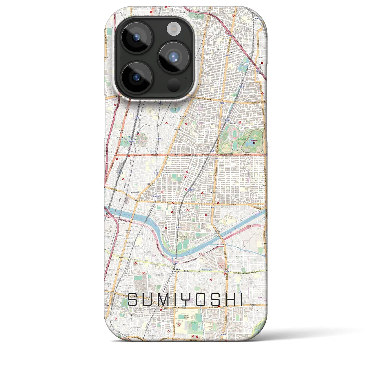 【住吉（大阪府）】地図柄iPhoneケース（バックカバータイプ）