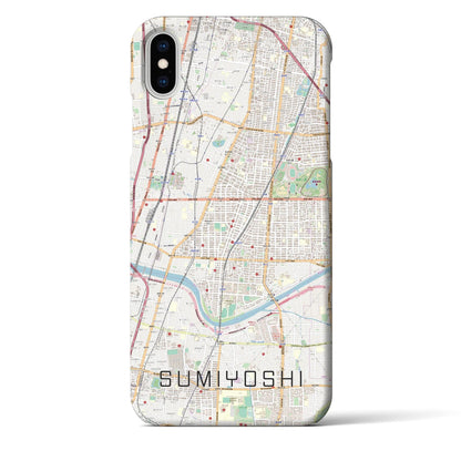 【住吉（大阪府）】地図柄iPhoneケース（バックカバータイプ）