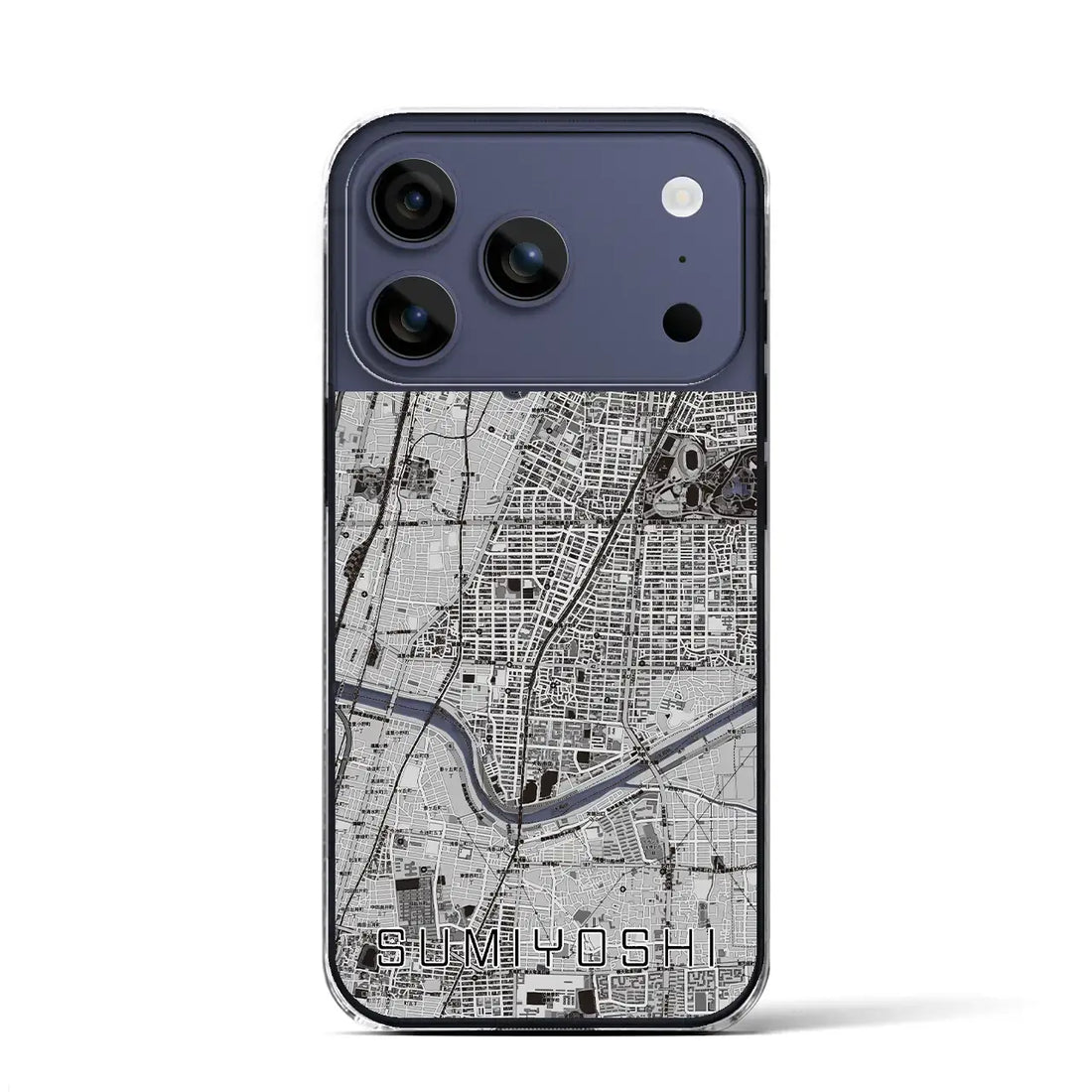 【住吉（大阪府）】地図柄iPhoneケース（クリアタイプ）