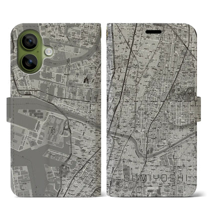 【住吉（大阪府）】地図柄iPhoneケース（手帳タイプ）