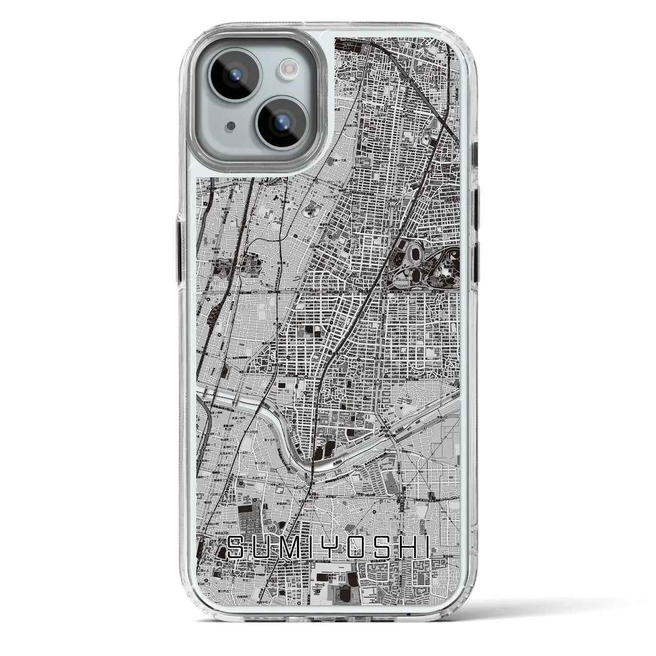 【住吉（大阪府）】地図柄iPhoneケース（MagSafeタイプ）